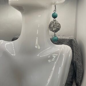 Silver and Turquoise Dangle Earrings